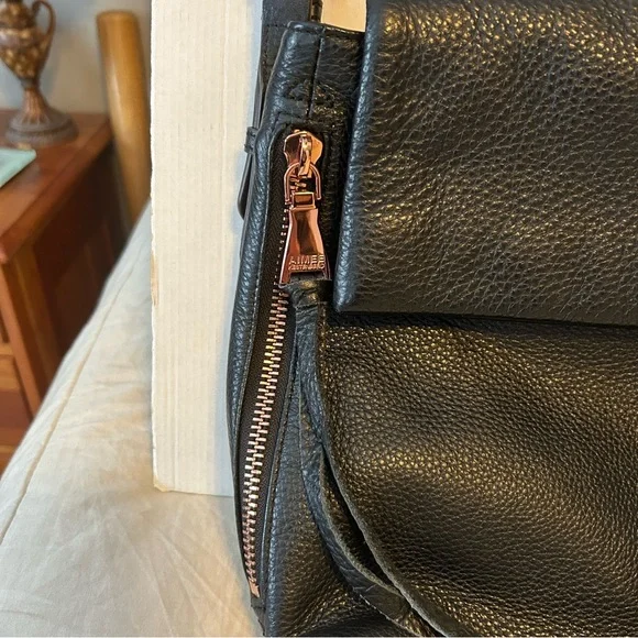 Aimee Kestenberg black leather with rose gold hardware Shoulder Handbag - Picture 3 of 7
